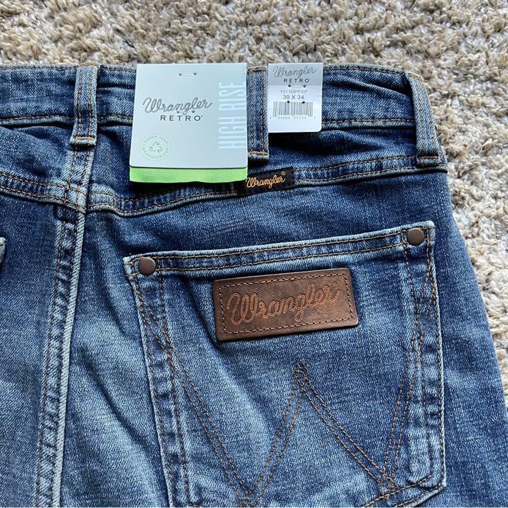 NWT Wrangler Retro High Rise Bell Bottom Flare Denim Hemp Stretch Jeans - Picture 7 of 13